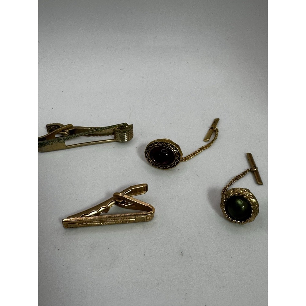 Vintage Tie Clip / Tack / Pin Lot (4)‎ - One Marked Pioneer